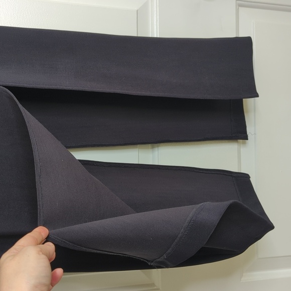 Siasia Stretch Pencil Skirt Vintage 80's Long Midi Front Slit Black - Picture 7 of 11